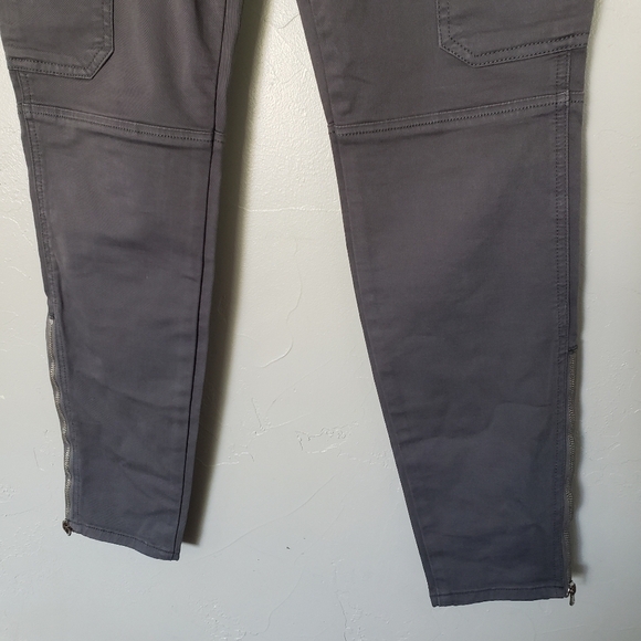 J Brand 27 Houlihan Dark Grey Pant Zipper Ankle Cargo Utility Denim Cotton Blend - Picture 4 of 7